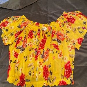 Yellow Flowered short top